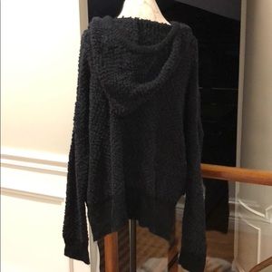 hippie love Tops - Knitted black hoodie hippie love Tops - Knitted black hoodie
